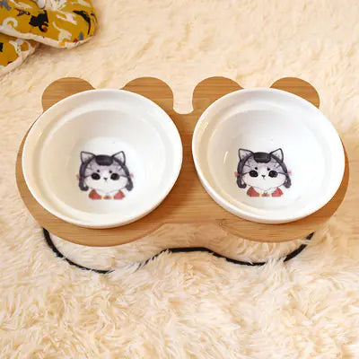 Bowl Holder for Cat Food and Water
